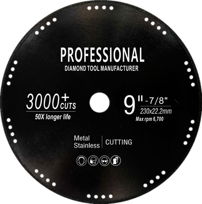 9" 230mm Metal cutting saw blade Vacuum brazed diamond multifunctional for stainless steel