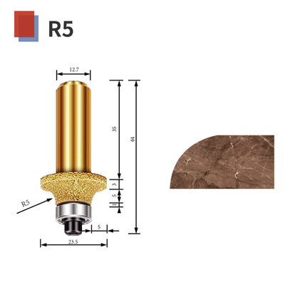 Diamond vacuum brazed tool R5/R8/R10/R15/R18 engraving stone marble granite