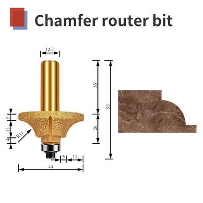 CNC engraving tool Chamfer router bit diamond vaccum brazed marble stone granite