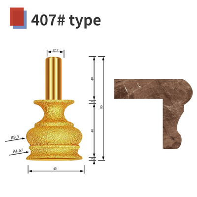 407#Chamfer router bit diamond marble stone granite CNC engraving tool 404# 416#