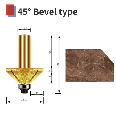 CNC engraving tool Chamfer router bit diamond vaccum brazed marble stone granite