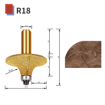 Diamond vacuum brazed tool R5/R8/R10/R15/R18 engraving stone marble granite
