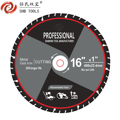 14" Diamond Cutting Saw Blade 16" Metal Steel Cast Iron Grinding For Road Rescue