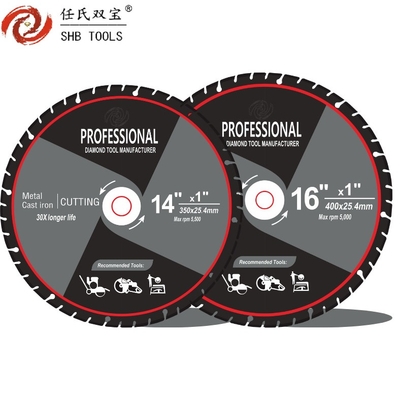 14" Diamond Cutting Saw Blade 16" Metal Steel Cast Iron Grinding For Road Rescue