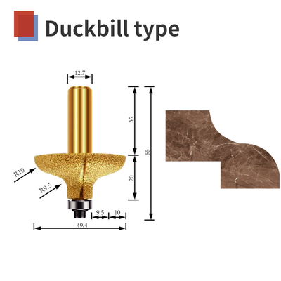 CNC engraving tool Chamfer Duckbill type diamond vaccum brazed marble stone granite