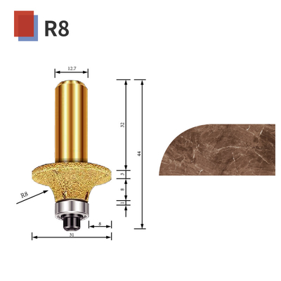 Diamond vacuum brazed tool R5/R8/R10/R15/R18 engraving stone marble granite