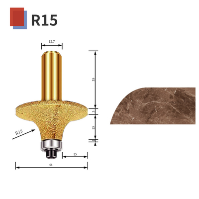 Diamond vacuum brazed tool R5/R8/R10/R15/R18 engraving stone marble granite